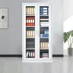 Full glass two door metallic cabinet - Image 3