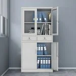 2-door half glass metallic cabinet - Image 3