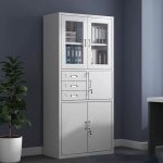 Two door metallic cabinet with safe - Image 2