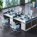 4-way office workstation (Blue)