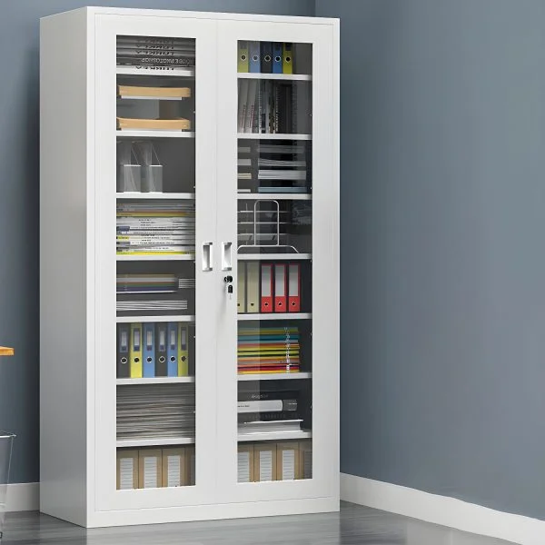 2-Door full-glass office metallic cabinet