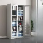 Full glass two door metallic cabinet - Image 2