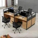 Modern 4-Way Office Workstation