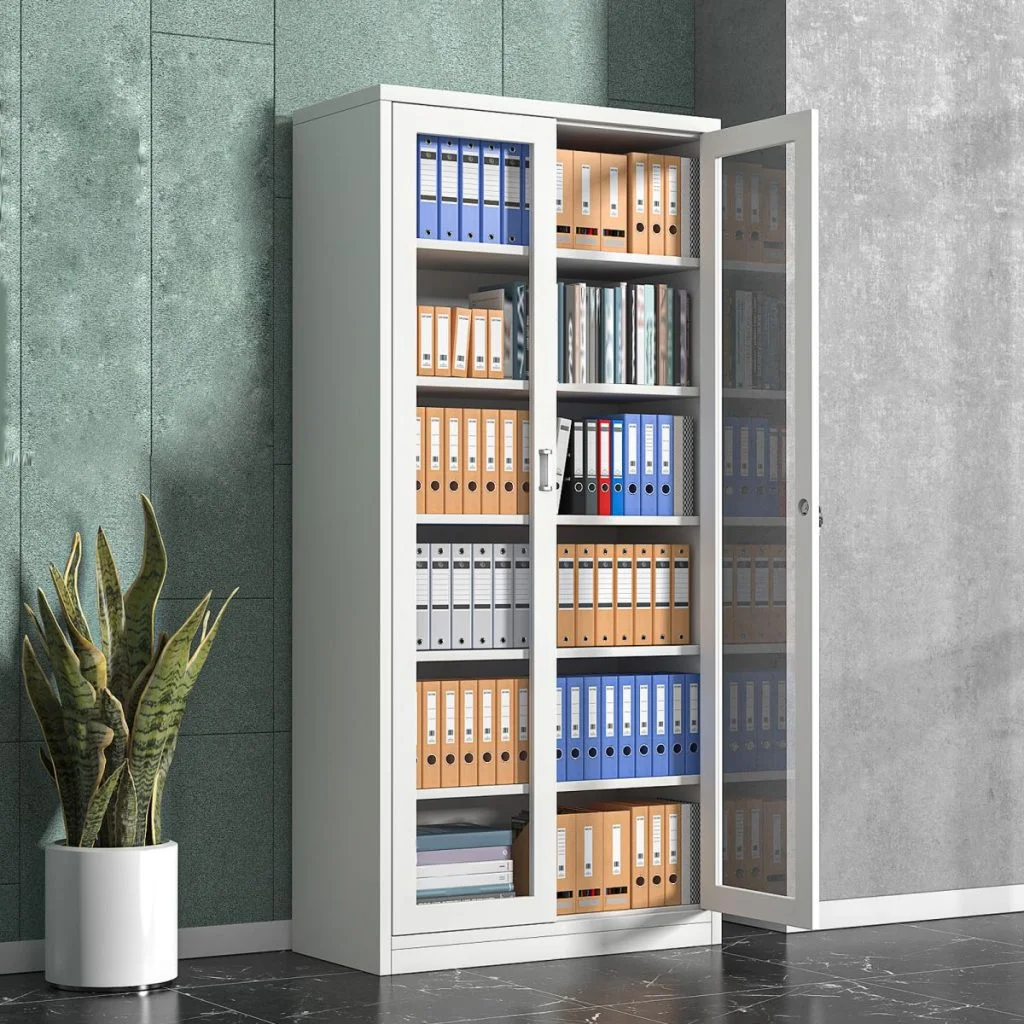2-Door Full Glass Office Cabinet