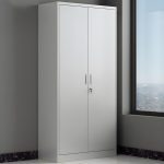Two door vertical metallic office cabinet