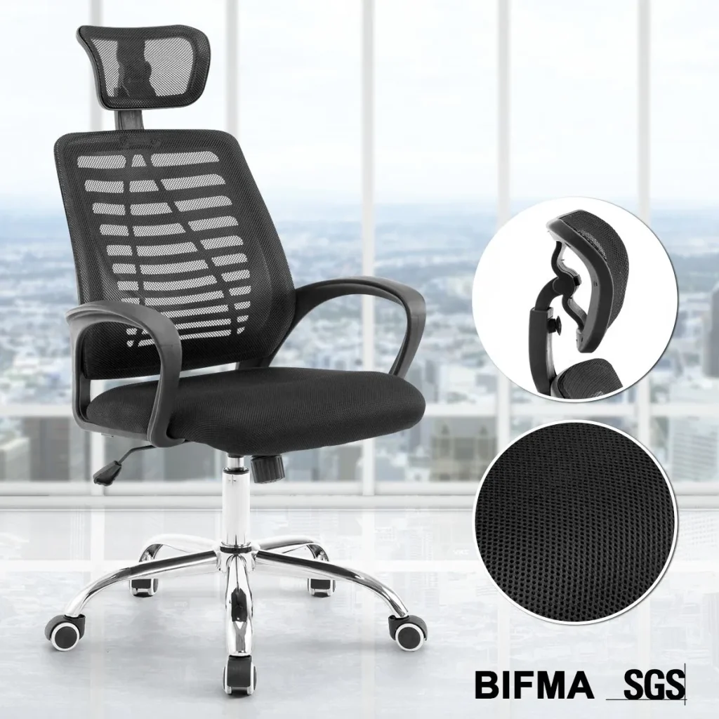 Headrest high-back office chair