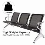 Kinbor 3-link metallic waiting bench - Image 3