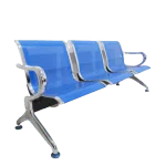 3-link metallic waiting bench| blue color| we deliver