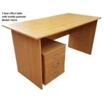 Office 1200mm Beech desk with side pedestal - Image 4