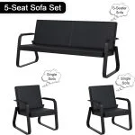 Kinsuite 5-Seat Reception Sofa (Leather) - Image 4