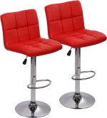 Leather Swivel Bar Stool Adjustable - Image 3