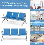 Heavy-duty padded waiting bench - Image 4