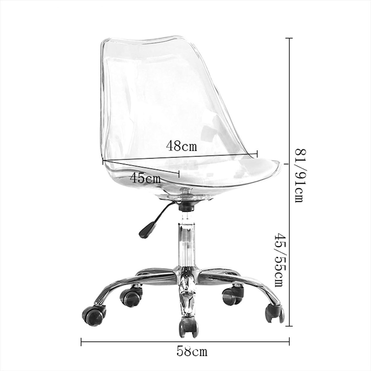 Swivel padded eames plastic seat - Image 3