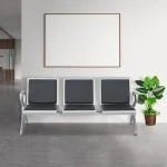 Heavy-duty three link waiting bench