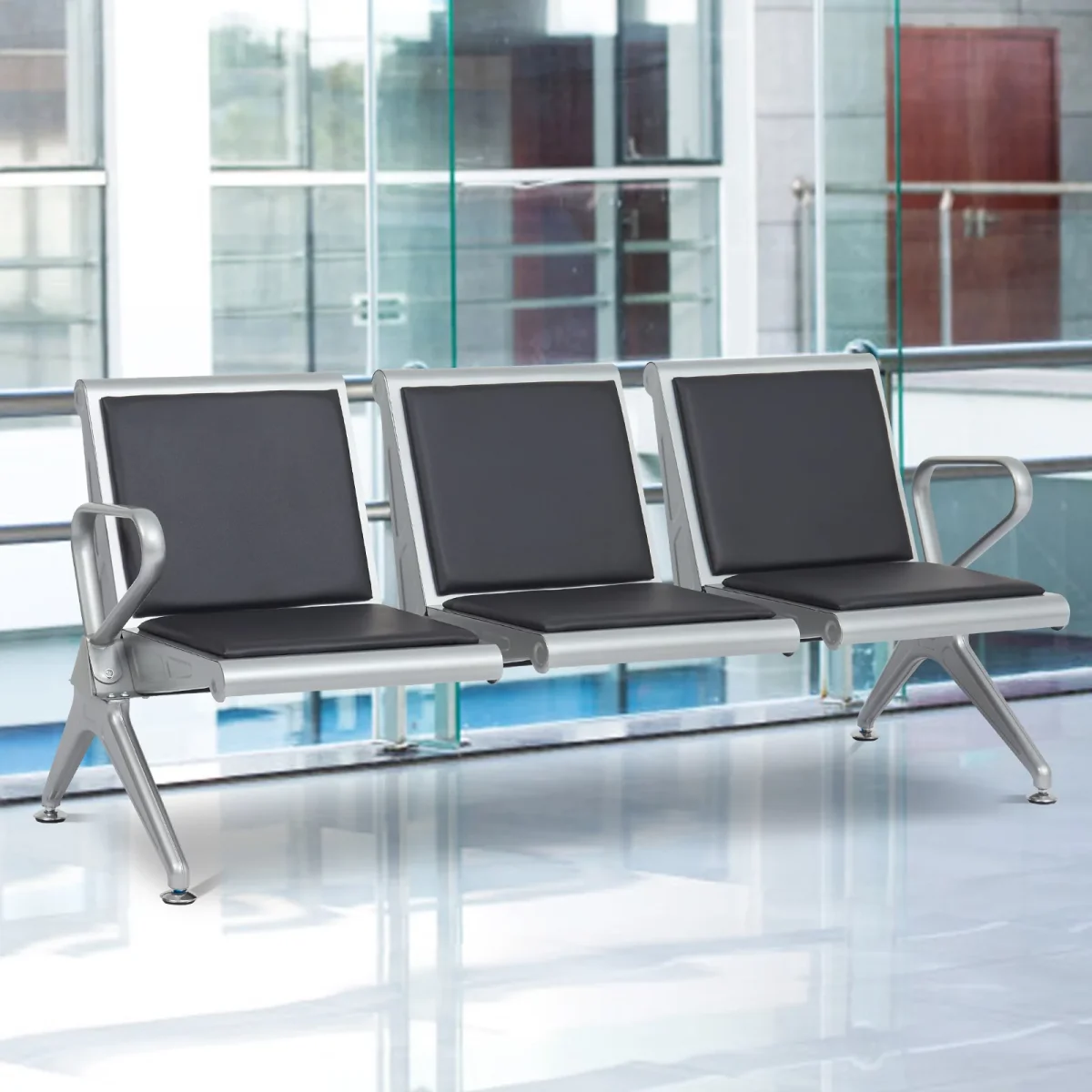 Heavy-duty three link waiting bench - Image 4