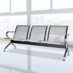 Three link metallic office waiting bench - Image 2