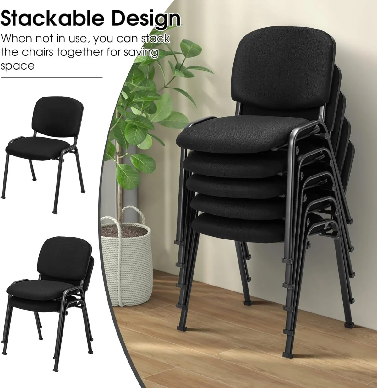 Tosca office visitor seat- Black. - Image 4