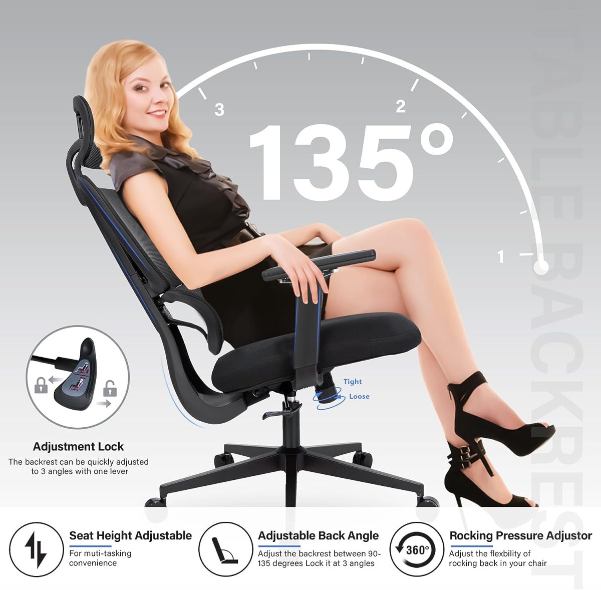 High-back ergonomic office seat - Image 4