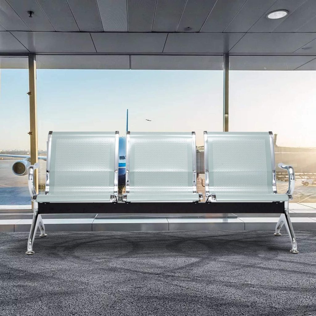 3-link metallic waiting bench