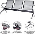 3-Link metallic office waiting bench - Image 4