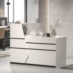 L-shaped reception desk