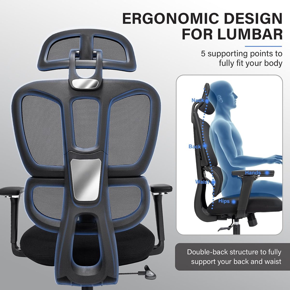 High-back ergonomic office seat - Image 3