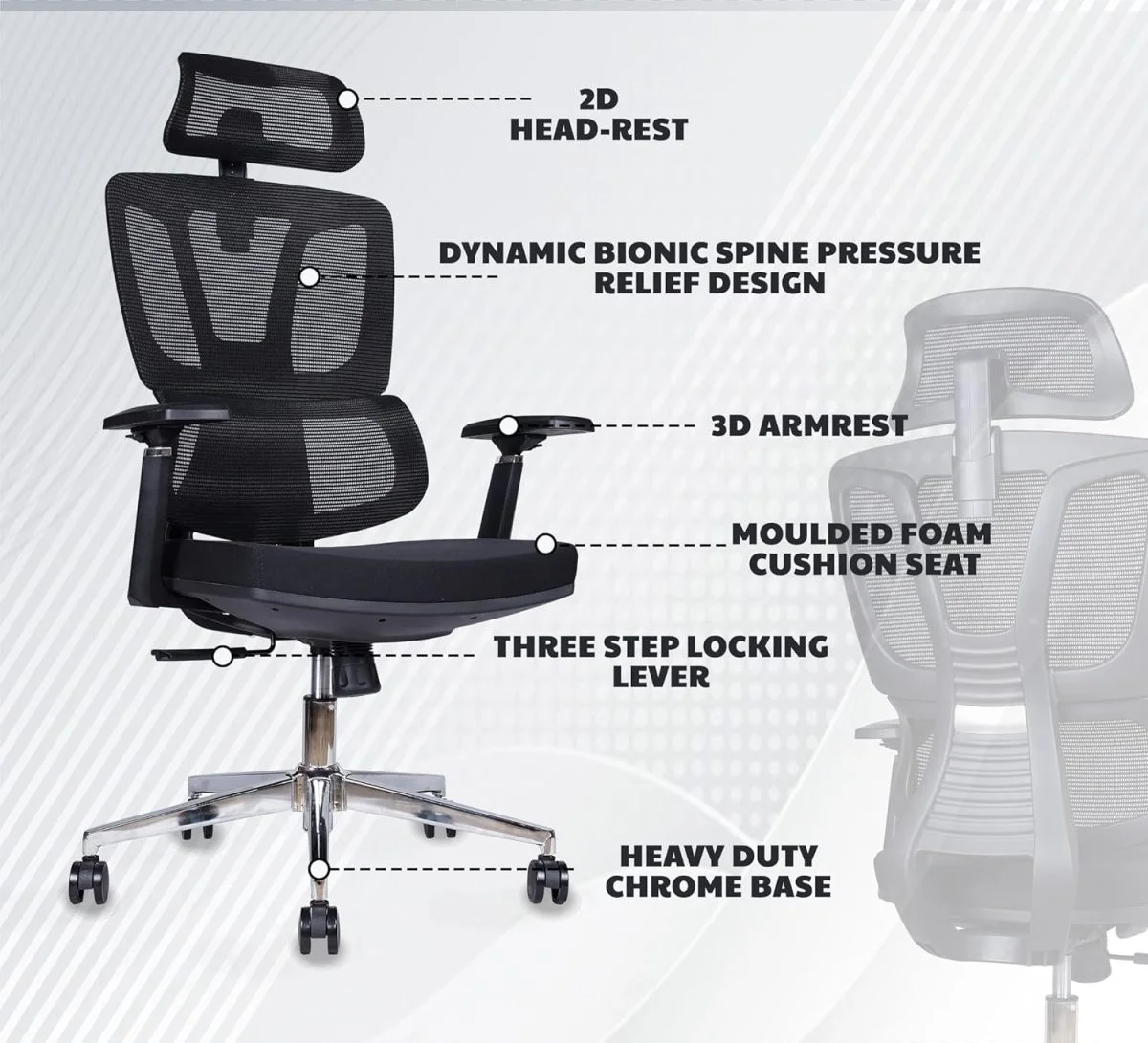 High back orthopedic seat - Image 3