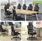 Comfortable Swivel Mesh Office Chair Ergonomic Height Adjustable Flexible Lumbar Support Chair - Image 3