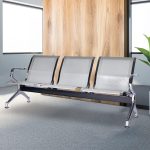 3-Link metallic office waiting bench - Image 3