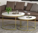 Pair marble tables - Image 2