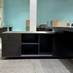 Wooden L Shape Office Table (Mahogany) - Image 3