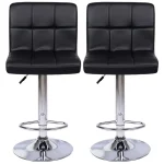 Adjustable swivel leather barstool - Image 4