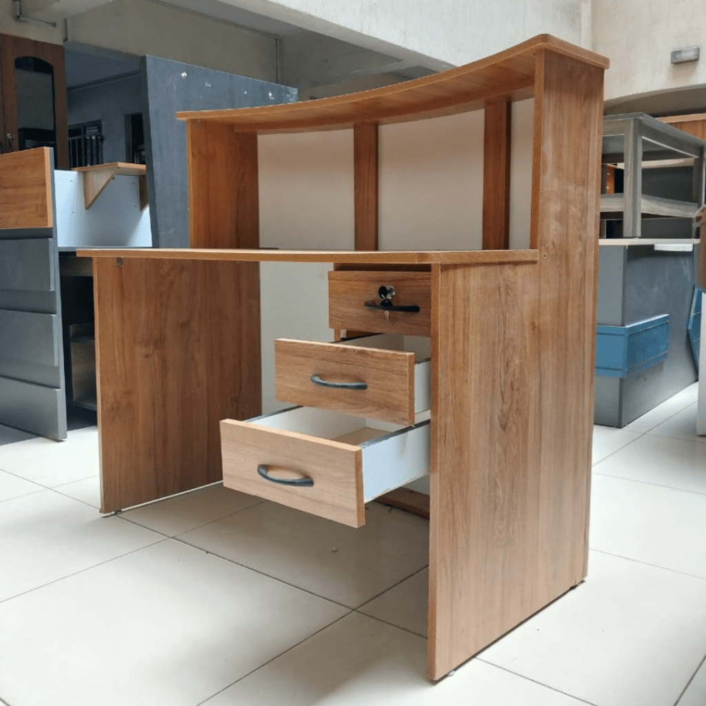Curved office reception desk