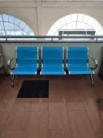 3-link metallic waiting bench| blue color| we deliver - Image 3