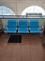 3-link metallic waiting bench| blue color| we deliver - Image 2