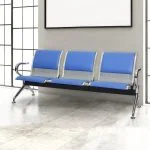 3 Link padded office waiting bench