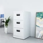 Modern Steel Storage Cabinet with Locking Drawers - Image 3