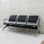 3 Link padded office waiting bench
