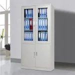 Glass door filling office cabinets