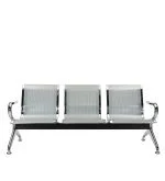Three link metallic office visitor's bench - Image 3