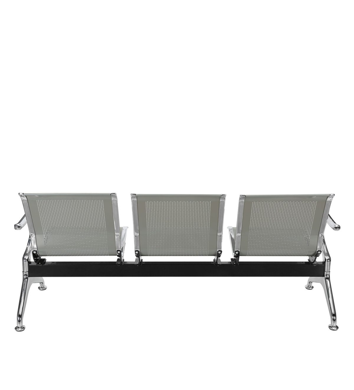 Three link metallic office visitor's bench - Image 2