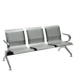 Three link metallic office visitor's bench - Image 4