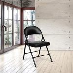 Vinyl Padded Steel Folding Chairs Black - Image 3