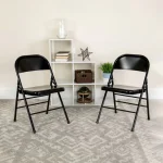 Vinyl Padded Steel Folding Chairs Black - Image 2