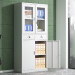 Half-Glass Metallic Office Cabinet - Image 3