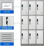 9 Locker steel office cabinet - Image 4