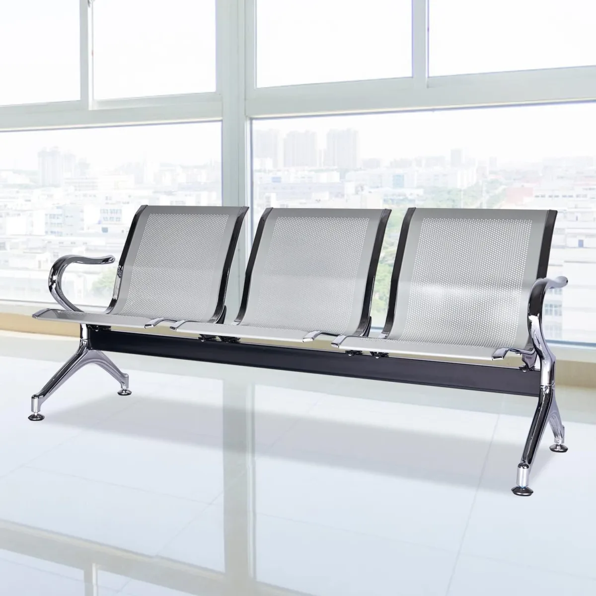 5-Seater metallic waiting bench - Image 3
