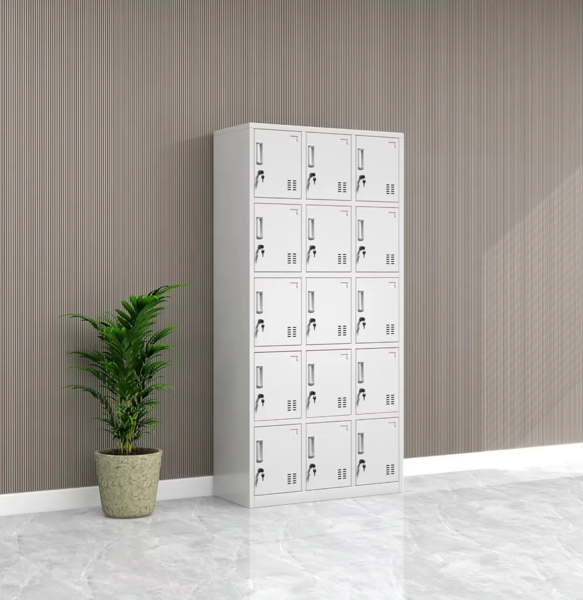 15-Locker steel office cabinet - Image 4