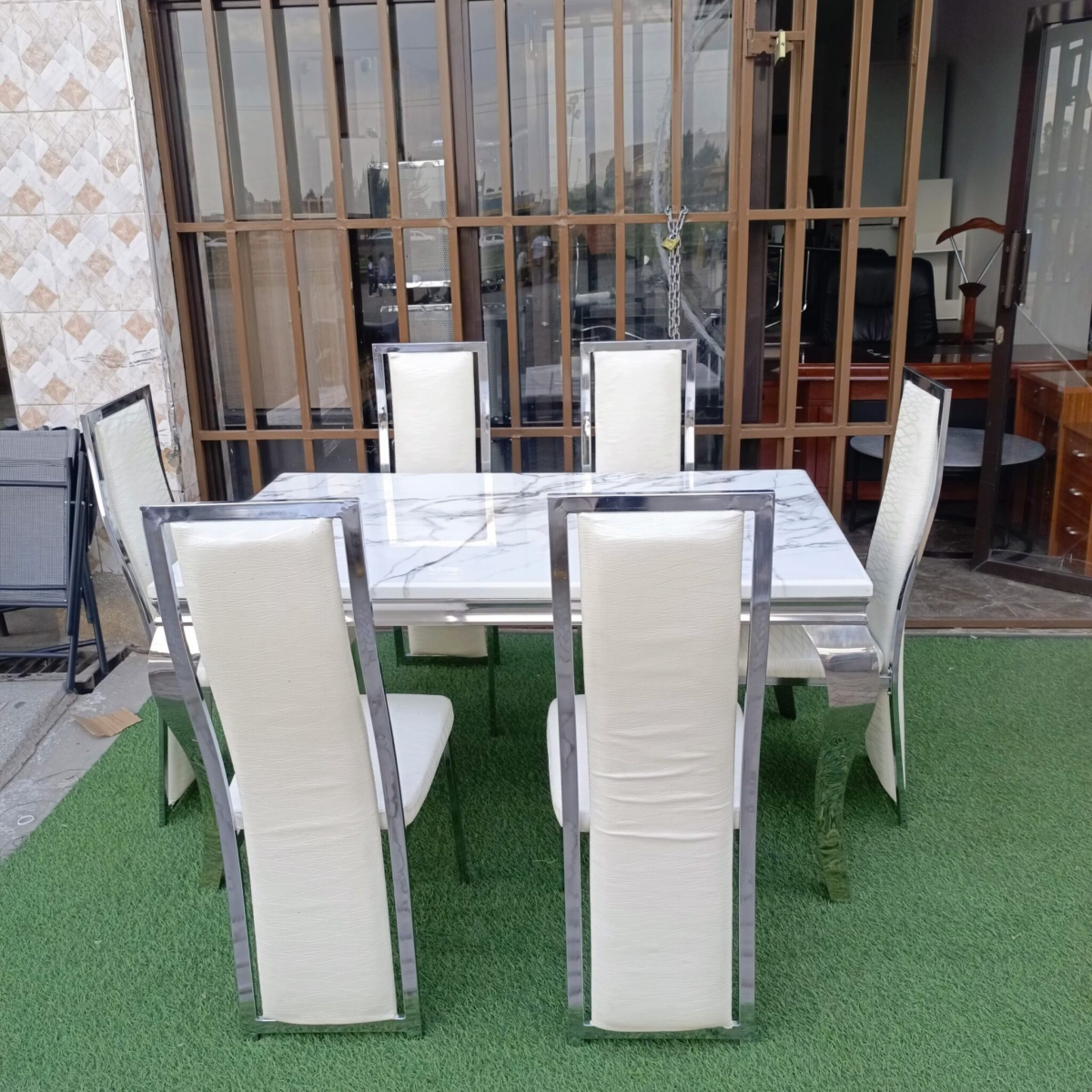 6-seater white marble top dining table set, white marble dining table set 6-seater, 6 seat marble dining table, marble top dining table with chairs, luxury 6-seater dining table set, modern marble dining table set, contemporary dining table set 6-seater, elegant white marble dining table set, premium 6-seater dining table, stylish marble top dining table set, designer 6-seater dining table, high-end marble dining table set, solid marble dining table with chairs, durable 6-seater dining table set, luxury home dining table set, spacious 6-seater marble dining table, minimalist marble dining table set, imported style 6-seater dining table, showroom quality marble dining table set, catalog-ready dining table set, value-for-money marble top dining table, affordable 6-seater dining table set, white marble dining table with chairs, modern home dining table set, family dining table 6-seater, rectangular marble dining table set, comfortable 6-seater dining table set, sturdy marble top dining table, long-lasting 6-seater dining table, scratch-resistant marble dining table, easy clean marble dining table, contemporary home furniture dining table, premium dining set for home, functional 6-seater marble dining table, versatile white marble dining table set, imported marble dining table set, professional dining table set, high-quality marble dining table set