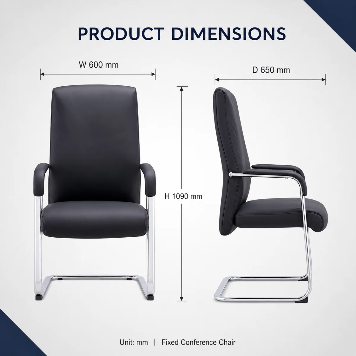 Black Leather Conference Chair in Kenya – Executive Padded Office Meeting Chair for Boardrooms, Corporate Offices, Conference Rooms, and Business Workspaces. This elegant conference chair is designed to provide comfortable and professional seating for meetings, presentations, interviews, and corporate gatherings. Featuring a sophisticated black leather finish, it complements modern office interiors while enhancing the appearance of executive meeting spaces. Ideal for boardrooms, management offices, reception areas, conference facilities, and business institutions, this office chair offers a practical seating solution for professional environments. Shop quality leather conference chairs and executive office furniture in Kenya for stylish, comfortable, and functional workplace seating.
